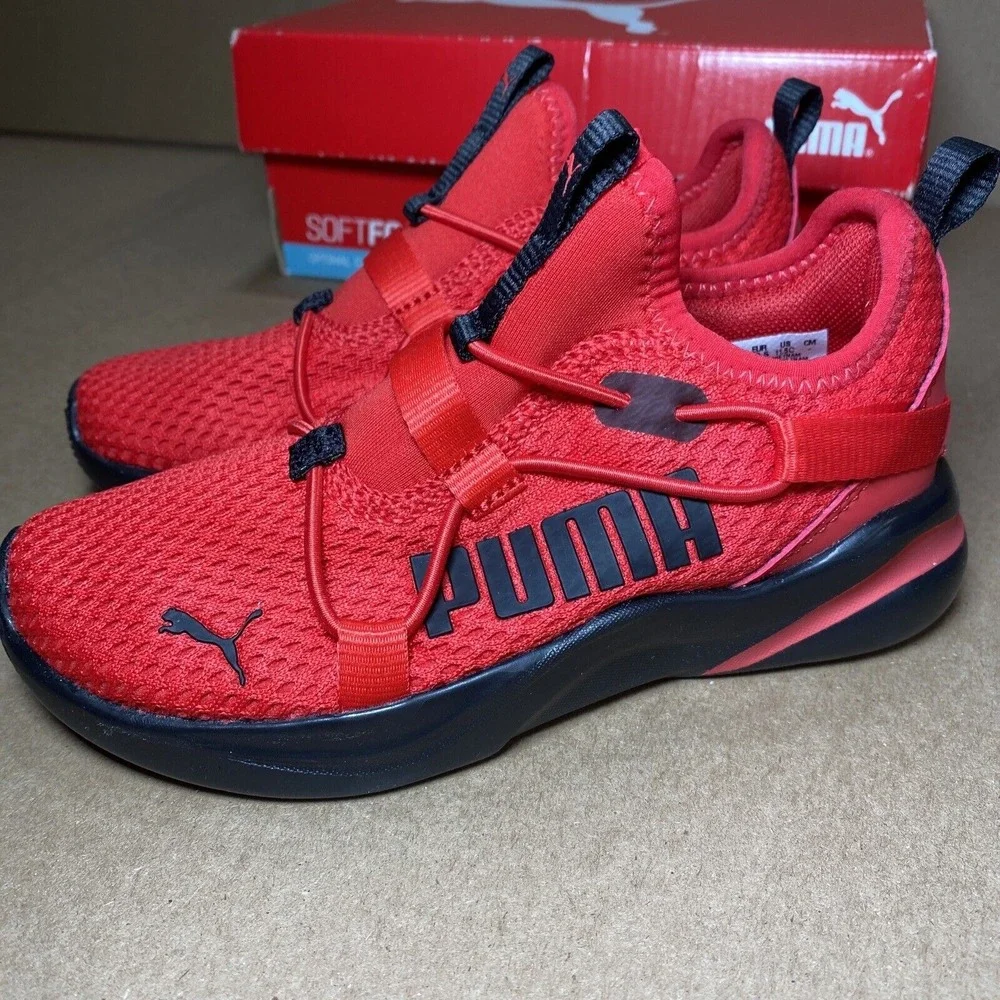 PUMA Kids' Rift Slip On Sneaker Size 11.5C High‎ Risk Red - Puma Black NIB